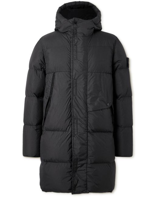 Stone Island Logo-Appliquéd Quilted Shell Hooded Down Jacket S