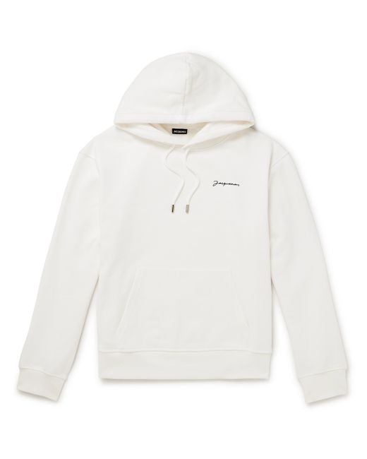 Jacquemus Logo-Embroidered Organic Cotton-Jersey Hoodie XS
