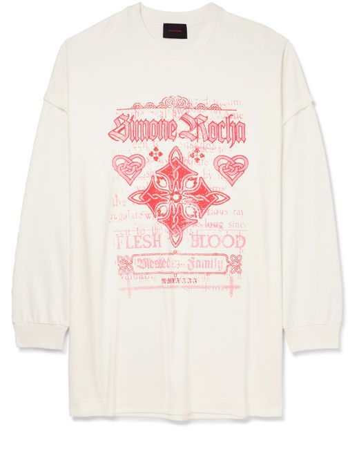 Simone Rocha Oversized Printed Cotton-Jersey T-Shirt S