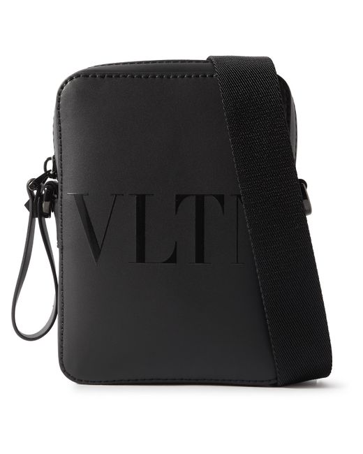 Valentino Garavani Small Logo-Print Leather Messenger Bag