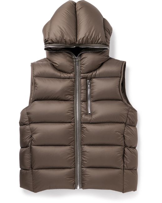 Rick Owens Quilted Nylon Hooded Down Gilet IT 54