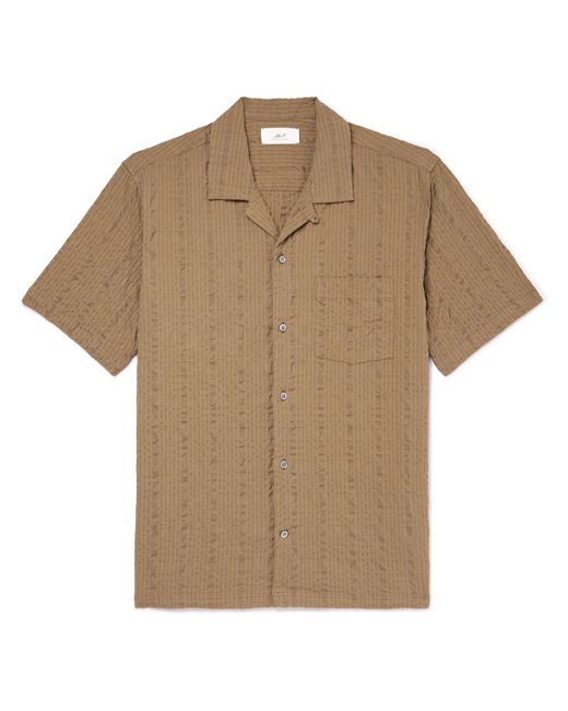 Mr P. Mr P. Convertible-Collar Cotton-Seersucker Shirt XS