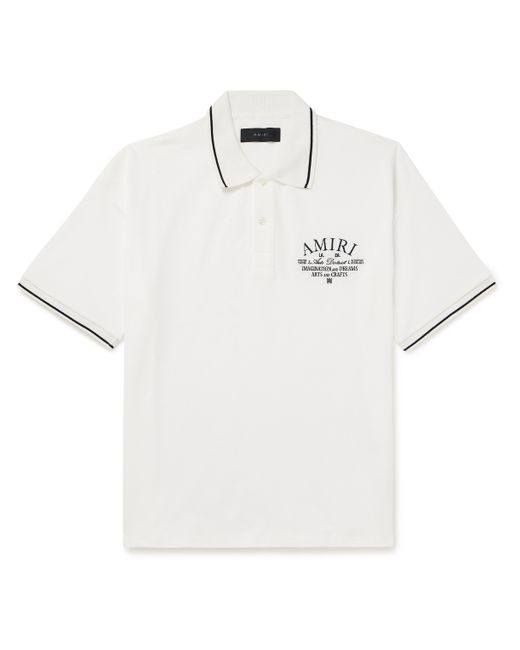 Amiri Arts District Logo-Embroidered Cotton-Piqué Polo Shirt XS