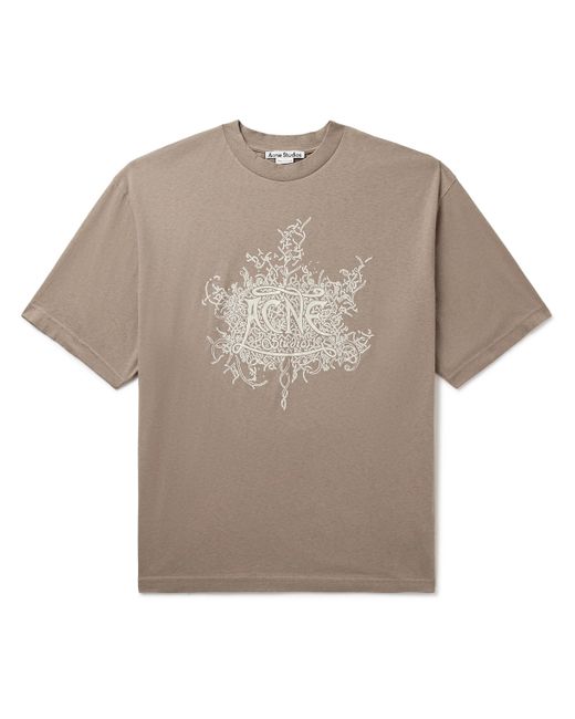 Acne Studios Logo-Flocked Cotton-Jersey T-Shirt XS