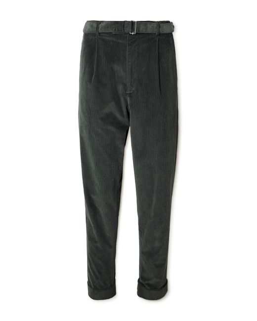 Officine Generale Hugo Tapered Belted Cotton-Blend Corduroy Trousers IT 44