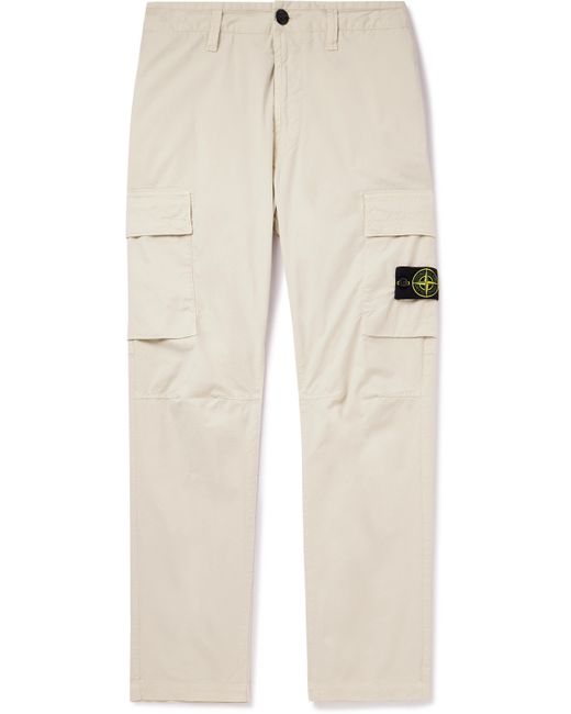 Stone Island Straight-Leg Logo-Appliquéd Cotton-Blend Twill Cargo Trousers UK/US 28