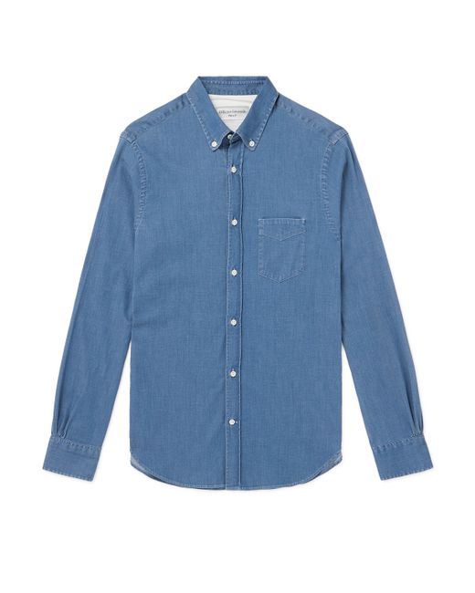 Officine Generale Button-Down Collar Cotton-Blend Shirt XS