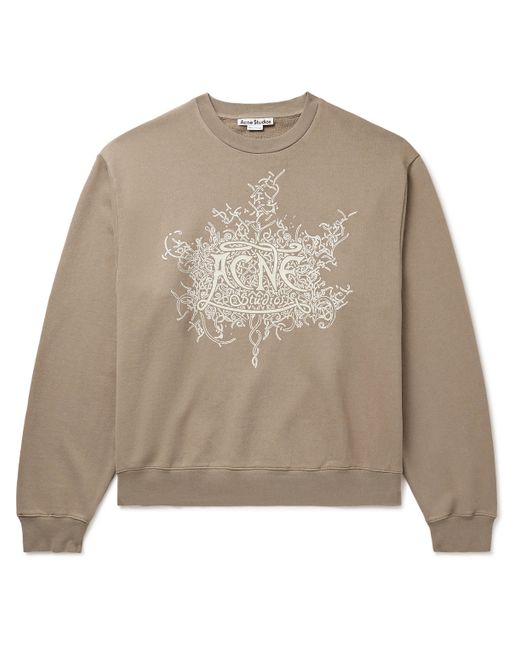 Acne Studios Logo-Flocked Cotton-Jersey Sweatshirt XS
