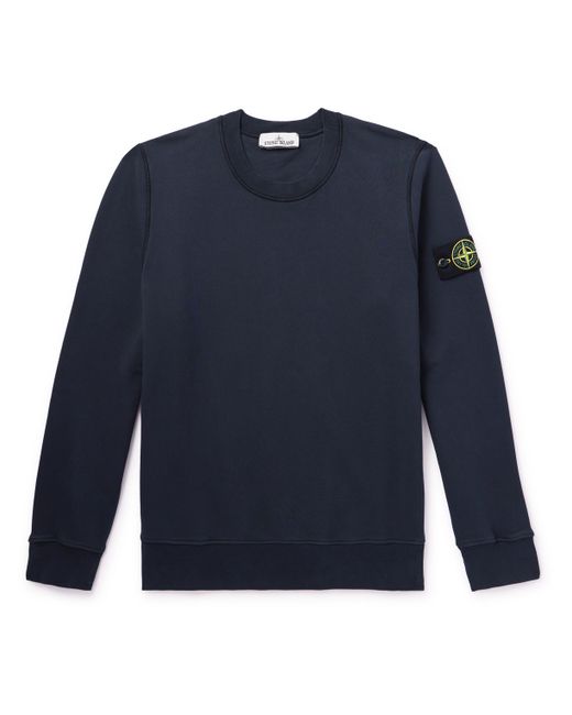 Stone Island Logo-Appliquéd Garment-Dyed Cotton-Jersey Sweatshirt S