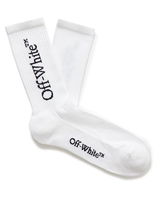 Off-White Logo-Jacquard Cotton-Blend Socks M