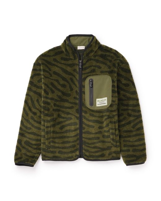 Moncler Genius Salehe Bembury Shell-Trimmed Zebra-Print Fleece Jacket S