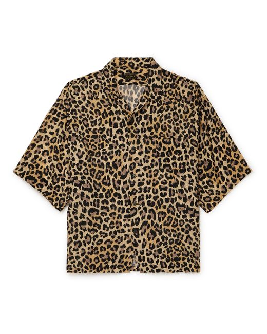 Kapital Convertible-Collar Leopard-Print Voile Shirt 1