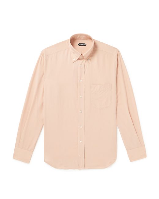 Tom Ford Button-Down Collar Lyocell and Silk-Blend Shirt EU 40