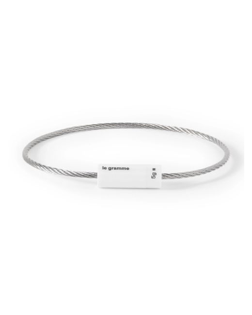 Le Gramme 5g Recycled Sterling and Brushed-Ceramic Bracelet 18