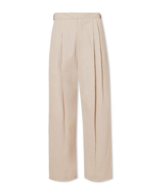 Le 17 Septembre Belted Pleated Wide-Leg Cotton-Blend Twill Trousers IT 46