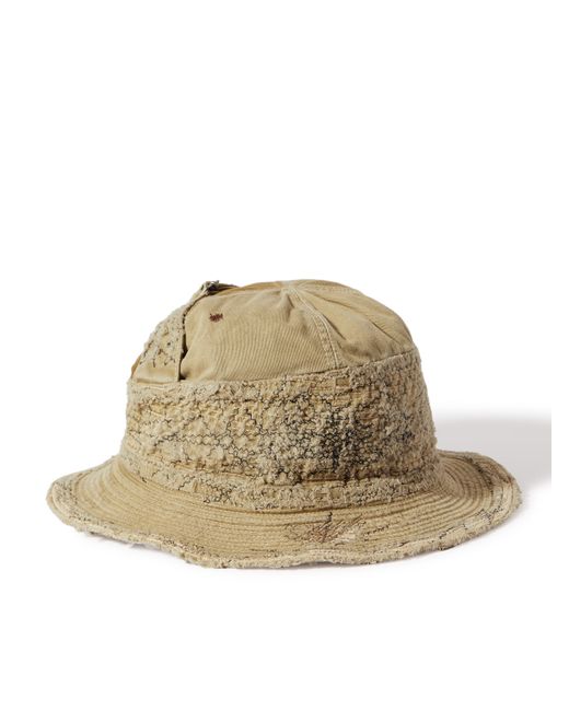 Kapital The Old Man and the Sea Distressed Buckled Cotton-Twill Bucket Hat