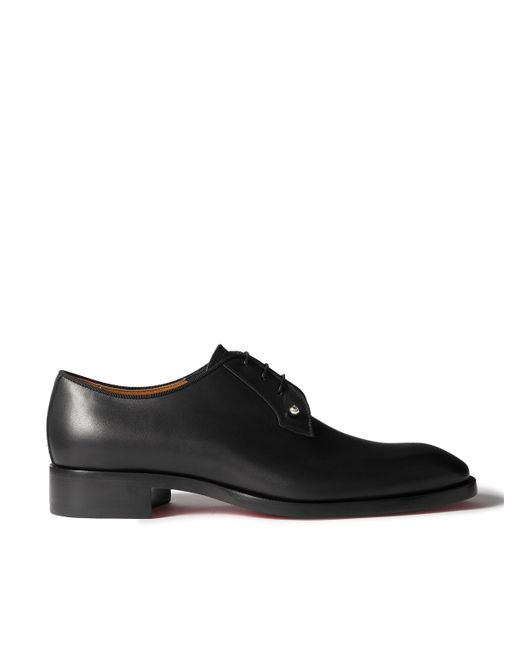 Christian Louboutin Chambeliss Grosgrain-Trimmed Embellished Leather Derby Shoes EU 40