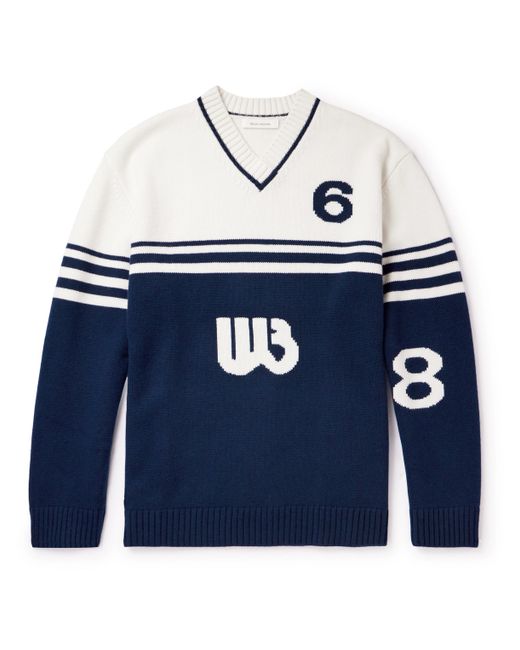 Wales Bonner Two-Tone Intarsia Wool Sweater M