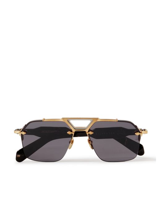 Jacques Marie Mage Silverton Aviator-Style Silver and Tone Acetate Sunglasses