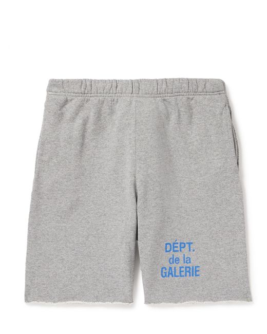 Gallery Dept. Gallery Dept. Straight-Leg Logo-Print Frayed Cotton-Jersey Drawstring Shorts S