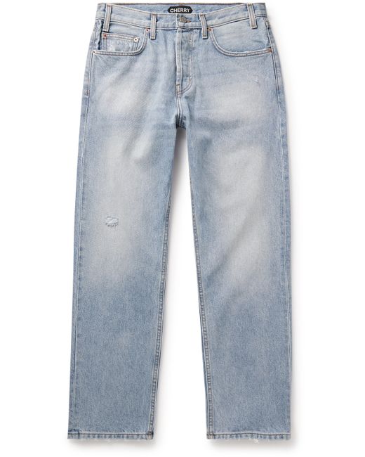 Cherry La Straight-Leg Distressed Jeans S