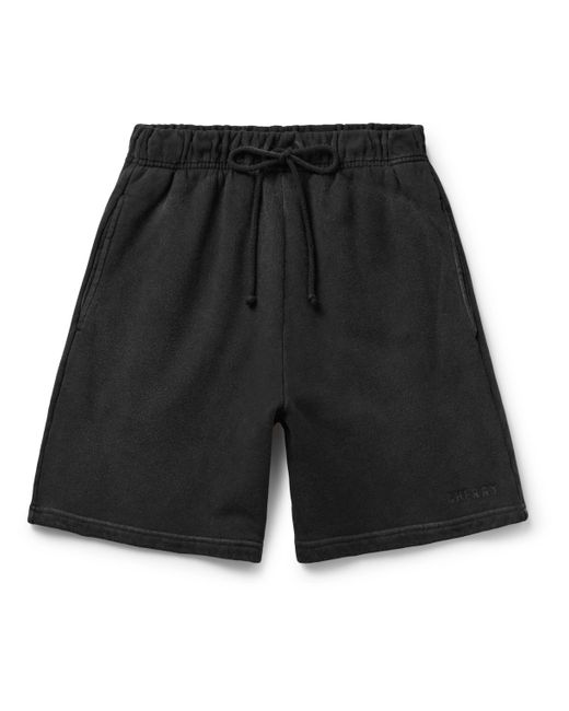 Cherry La Baja Straight-Leg Logo-Embroidered Cotton-Jersey Drawstring Shorts XS