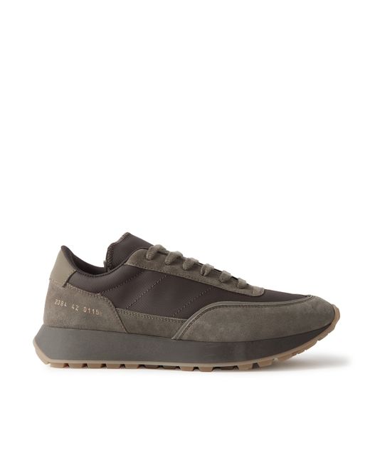 Common Projects Track Technical Leather-Trimmed Suede and Shell Sneakers EU 40