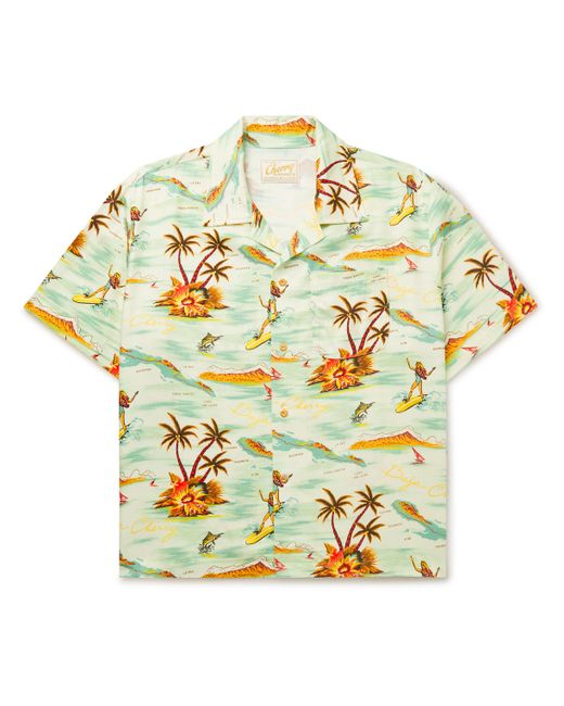 Cherry La Baja Camp-Collar Printed TENCEL Shirt S