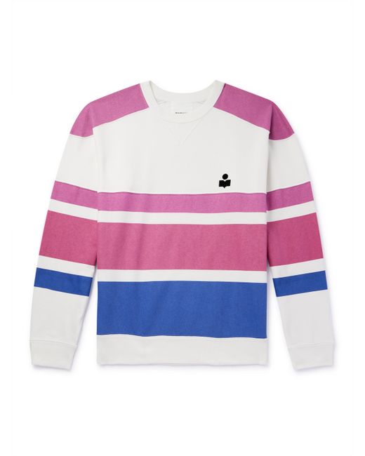 Isabel Marant Logo-Flocked Striped Cotton-Blend Jersey Sweatshirt S