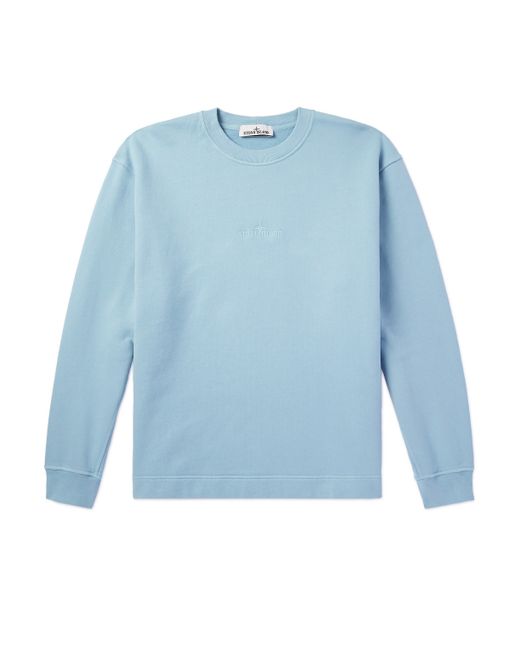 Stone Island Logo-Embroidered Cotton-Jersey Sweatshirt S