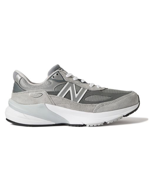 New Balance 990 V6 Leather-Trimmed Suede and Mesh Sneakers UK 6.5