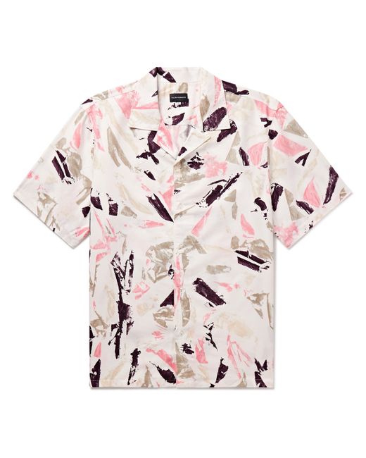 Club Monaco Convertible-Collar Printed Cotton and Lyocell-Blend Twill Shirt XS