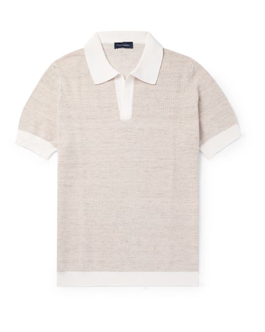 Thom Sweeney Cotton and Linen-Blend Piqué Polo Shirt XS
