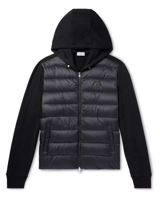 Moncler Cotton-Jersey and Quilted Shell Down Jacket XS
