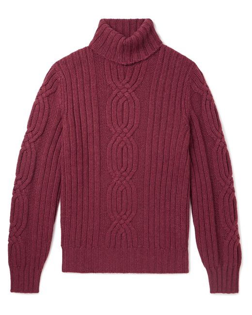 Brunello Cucinelli Slim-Fit Cable-Knit Cashmere Rollneck Sweater IT 50