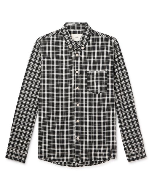 Folk Button-Down Collar Checked Cotton-Flannel Shirt 1