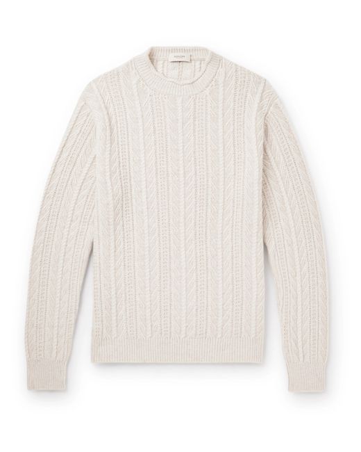 Agnona Cable-Knit Cashmere and Silk-Blend Mock-Neck Sweater S