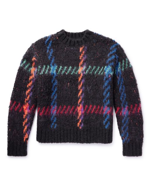 Sacai Checked Jacquard-Knit Sweater 1