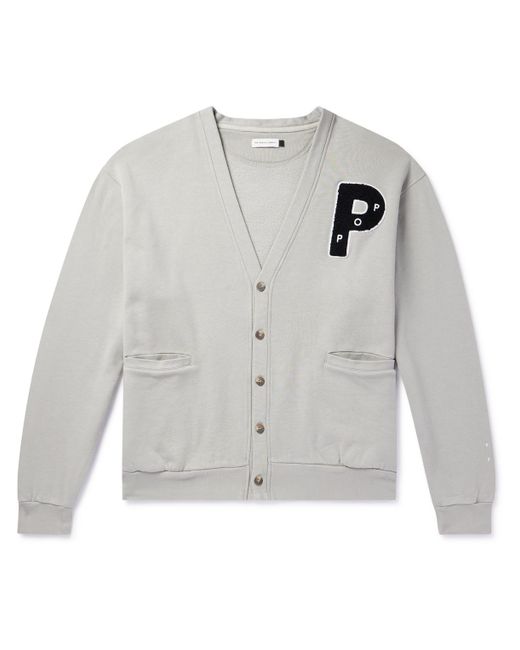 Pop Trading Company Logo-Appliquéd Cotton-Jersey Cardigan S