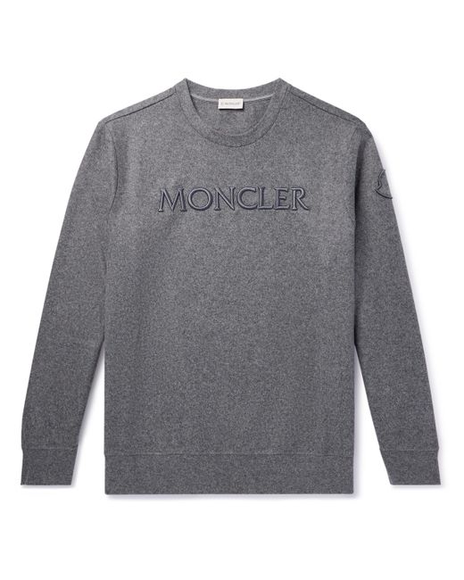 Moncler Logo-Embroidered Wool-Blend Felt Sweatshirt S