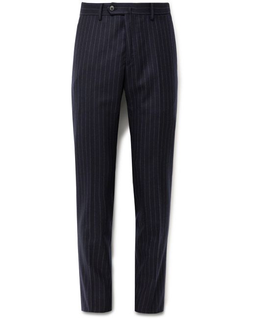 Caruso Slim-Fit Pinstriped Wool Suit Trousers IT 46