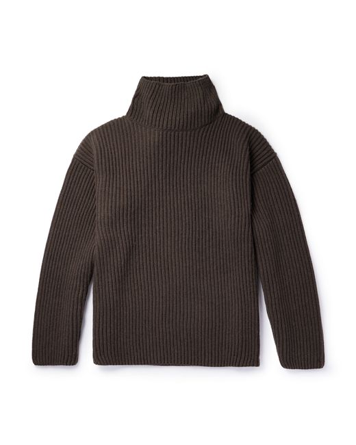 The Row Manlio Ribbed Cashmere Rollneck Sweater S
