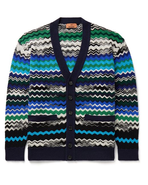 Missoni Striped Crocheted Wool-Blend Cardigan IT 46