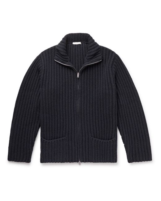 The Row Malen Ribbed Cashmere Zip-Up Cardigan
