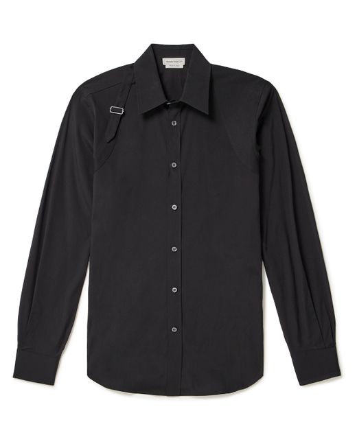 Alexander McQueen Harness-Detailed Cotton-Blend Poplin Shirt UK/US 15