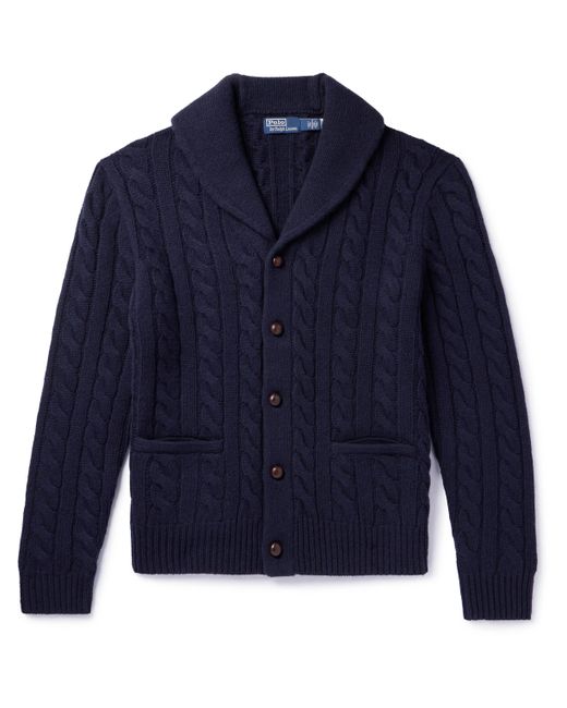 Polo Ralph Lauren Shawl-Collar Cable-Knit Wool and Cashmere-Blend Cardigan XS
