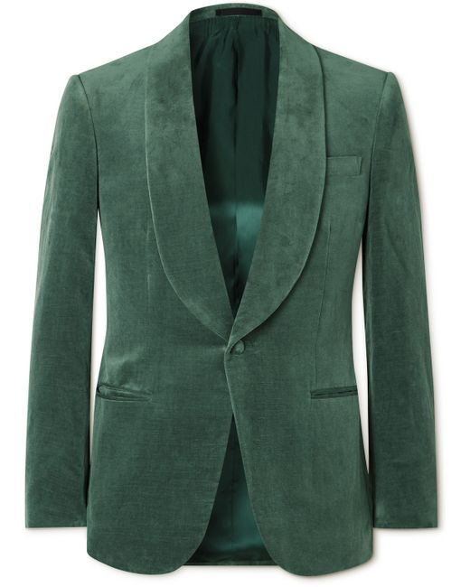 Kingsman Shawl-Collar Cotton and Linen-Blend Velvet Tuxedo Jacket IT 46