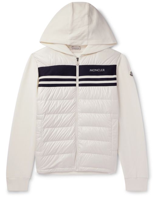 Moncler Slim-Fit Cotton-Jersey and Quilted Shell Down Zip-Up Hoodie S