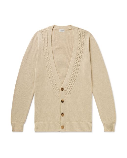 Ghiaia Cashmere Cable-Knit Cotton Cardigan S