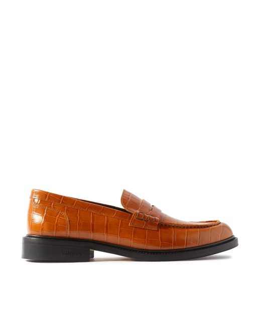 Vinny'S Townee Croc-Effect Leather Penny Loafers EU 40